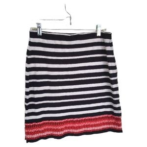Talbots Striped embroidery Mini Skirt Size S